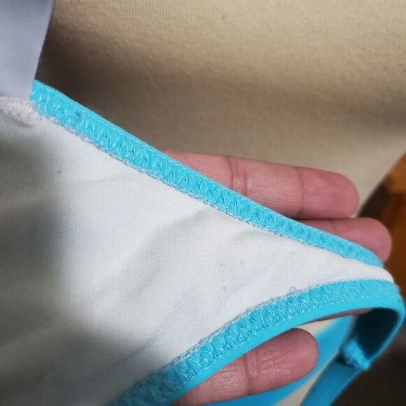 BECCA Blue Button Accented Bikini Set Size Medium - Picture 12 of 16